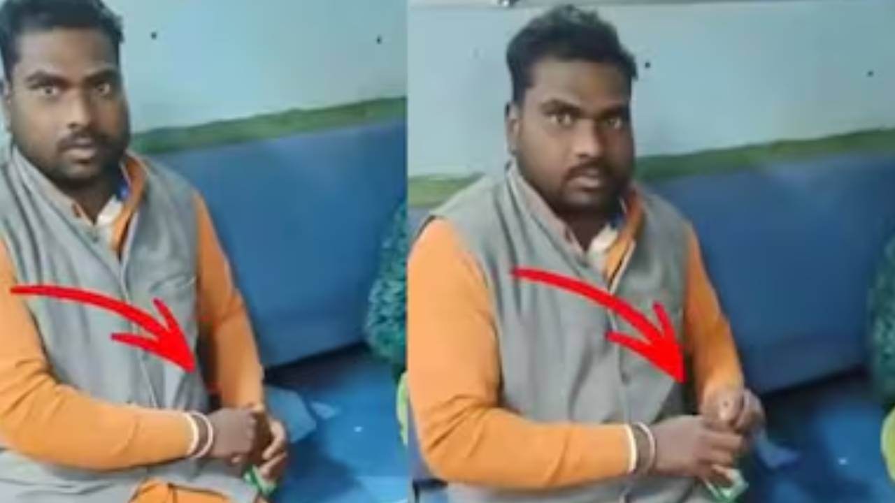 ರೈಲಿನಲ್ಲಿ ಮದ್ಯ ಸೇವಿಸಿ ಸಿಕ್ಕಿಬಿದ್ದ ವ್ಯಕ್ತಿ: ವಿಡಿಯೊ ವೈರಲ್