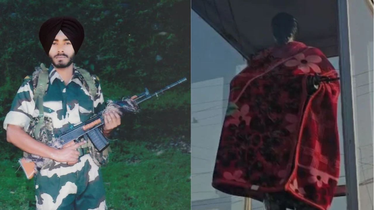 ಹುತಾತ್ಮ ಸೈನಿಕನ ಪ್ರತಿಮೆಗೆ ಕಂಬಳಿ ಹೊದಿಸಿದ ತಾಯಿ