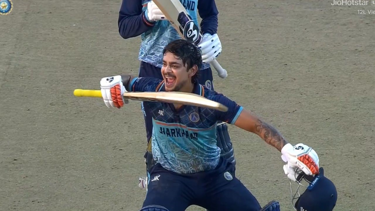 ಹರಿಯಾಣ ಎದುರು 45 ಎಸೆತಗಳಲ್ಲಿ ಶತಕ ಸಿಡಿಸಿದ ಇಶಾನ್‌ ಕಿಶನ್‌!