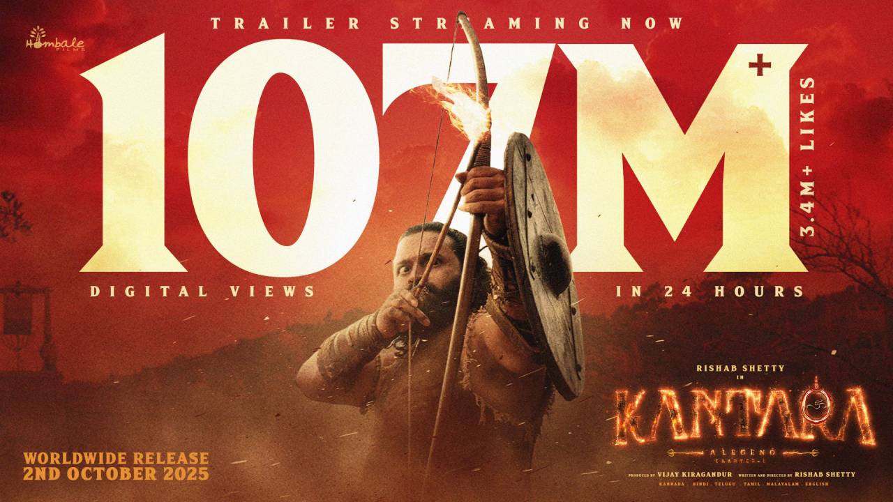 ʼಕಾಂತಾರ: ಚಾಪ್ಟರ್ 1ʼ ಟ್ರೈಲರ್ 24 ಗಂಟೆಯಲ್ಲಿ 10.7 ಕೋಟಿ ವೀಕ್ಷಣೆ