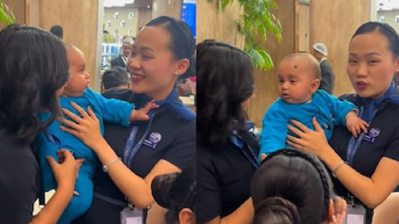 ಇಂಡಿಗೋ ಬಿಕ್ಕಟ್ಟಿನ‌ ನಡುವೆಯೂ ಮನ ಮಿಡಿಯುವ ದೃಶ್ಯ: ಮಗುವಿನೊಂದಿಗೆ ಖುಷಿ ಕ್ಷಣ ಕಳೆದ ಫ್ಲೈಟ್ ಸಿಬ್ಬಂದಿ