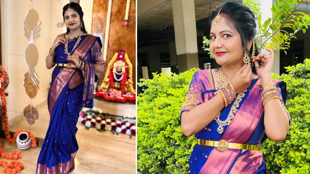 Navaratri Fashion 2025: ನವರಾತ್ರಿಯಲ್ಲಿ ನೀಲಿ ಬಣ್ಣದ ಜಾದೂ - Image 1