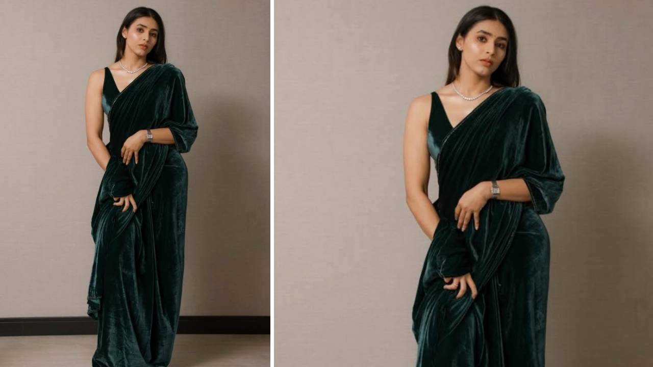 Star Saree Fashion 2025: ವೆಲ್ವೆಟ್‌ ಸೀರೆಯಲ್ಲಿ ಡಿಸೆಂಟಾಗಿ ಕಾಣಿಸಿಕೊಂಡ ಸಪ್ತಮಿಗೌಡ - Image 3