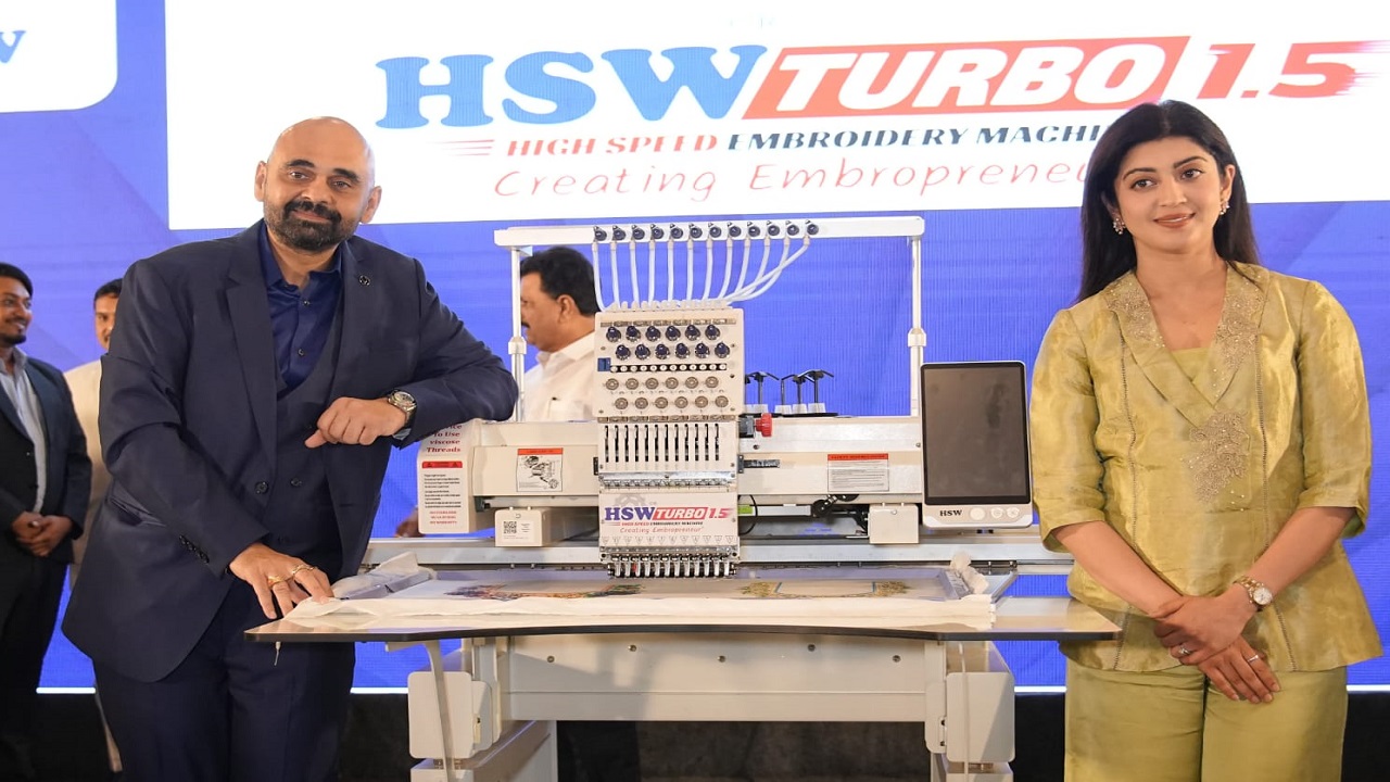 Praneetha Subhash: ಎಚ್.ಎಸ್.ಡಬ್ಲ್ಯೂ.ದಿಂದ ಭಾರತದ ಮೊದಲ ಅತ್ಯಂತ ವೇಗದ ಸಿಂಗಲ್-ಹೆಡ್ ಎಂಬ್ರಾಯಿಡರಿ ಯಂತ್ರ `ಟರ್ಬೊ 1.5’ ಬೆಂಗಳೂರಿನಲ್ಲಿ ಬಿಡುಗಡೆ
