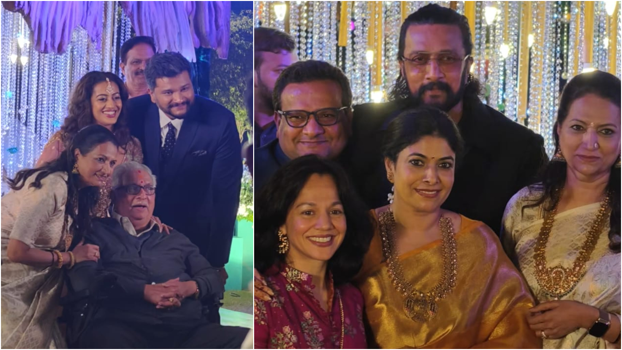 Photos: ಅಕ್ಕನ ಮಗನ ಮದುವೆ ಆರತಕ್ಷತೆಯಲ್ಲಿ  'ಕಿಚ್ಚ' ಸುದೀಪ್