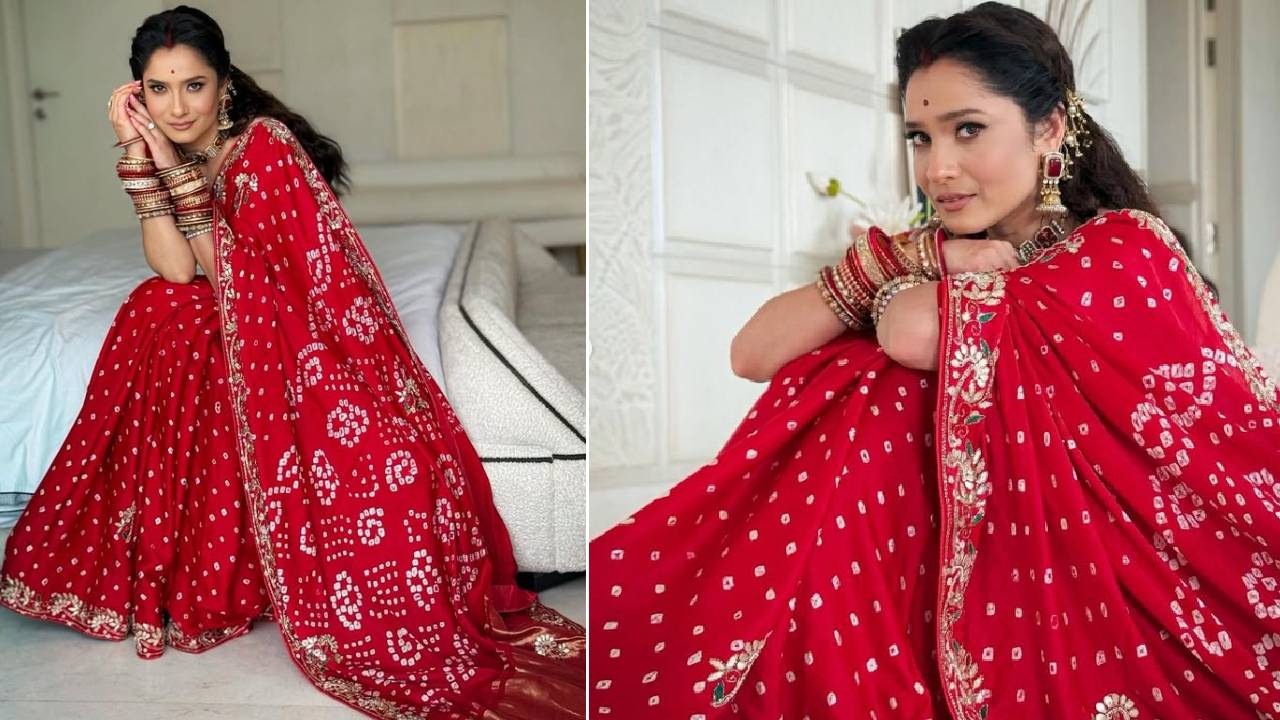 Saree Fashion 2025: ಟ್ರೆಂಟ್ಗೆ ಮರಳಿದ ನಟಿ ಅಂಕಿತಾ ಲೊಖಂಡೆ ಉಟ್ಟ ಡಿಸೈನರ್ ಬಂಧೇಜ್ ಸೀರೆ - Image 1