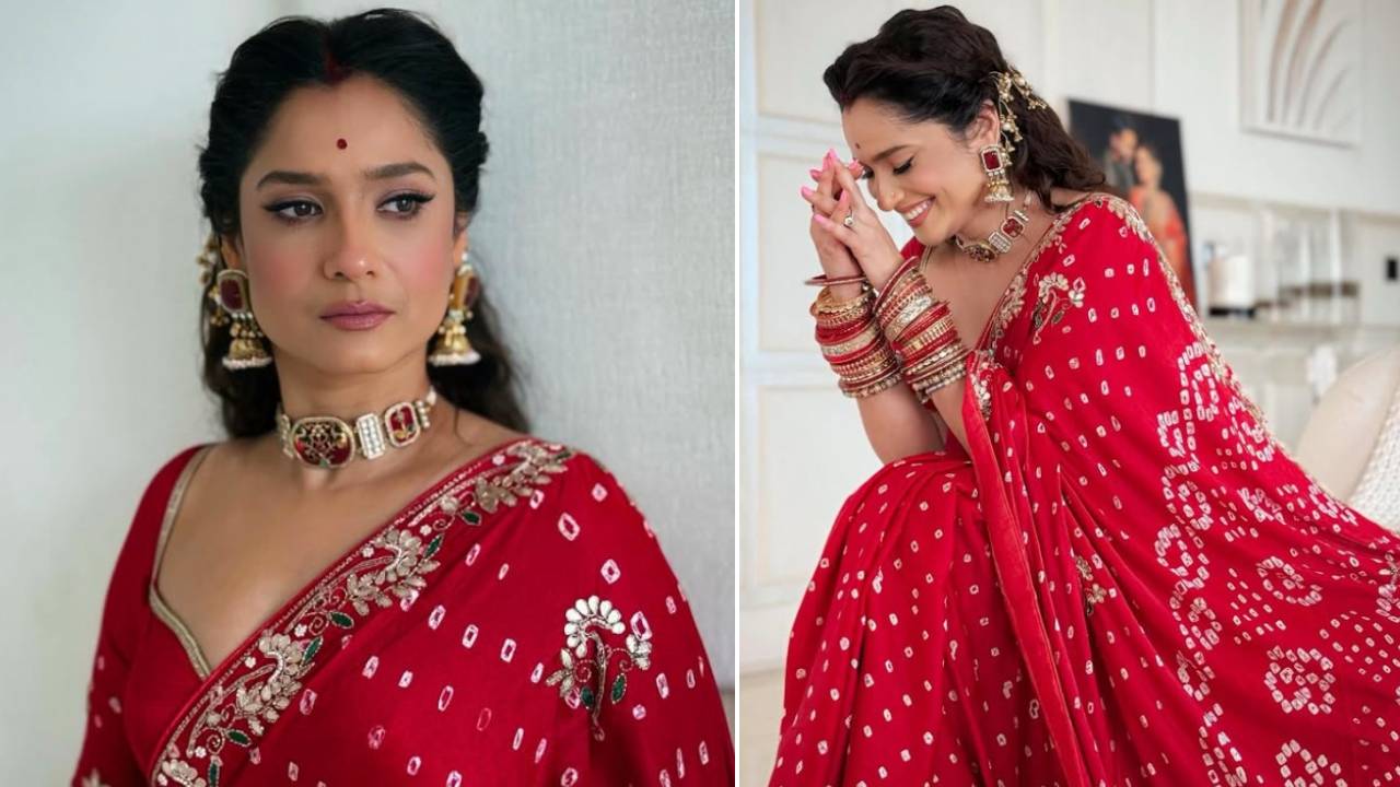 Saree Fashion 2025: ಟ್ರೆಂಟ್ಗೆ ಮರಳಿದ ನಟಿ ಅಂಕಿತಾ ಲೊಖಂಡೆ ಉಟ್ಟ ಡಿಸೈನರ್ ಬಂಧೇಜ್ ಸೀರೆ - Image 3