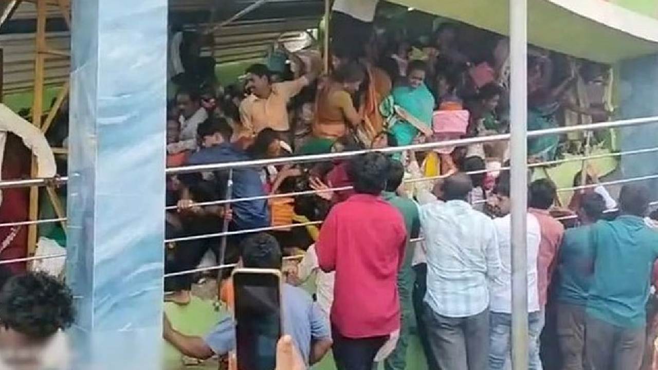 ದೇವಸ್ಥಾನದ ಕಾಲ್ತುಳಿತದ ದೃಶ್ಯ ವೈರಲ್