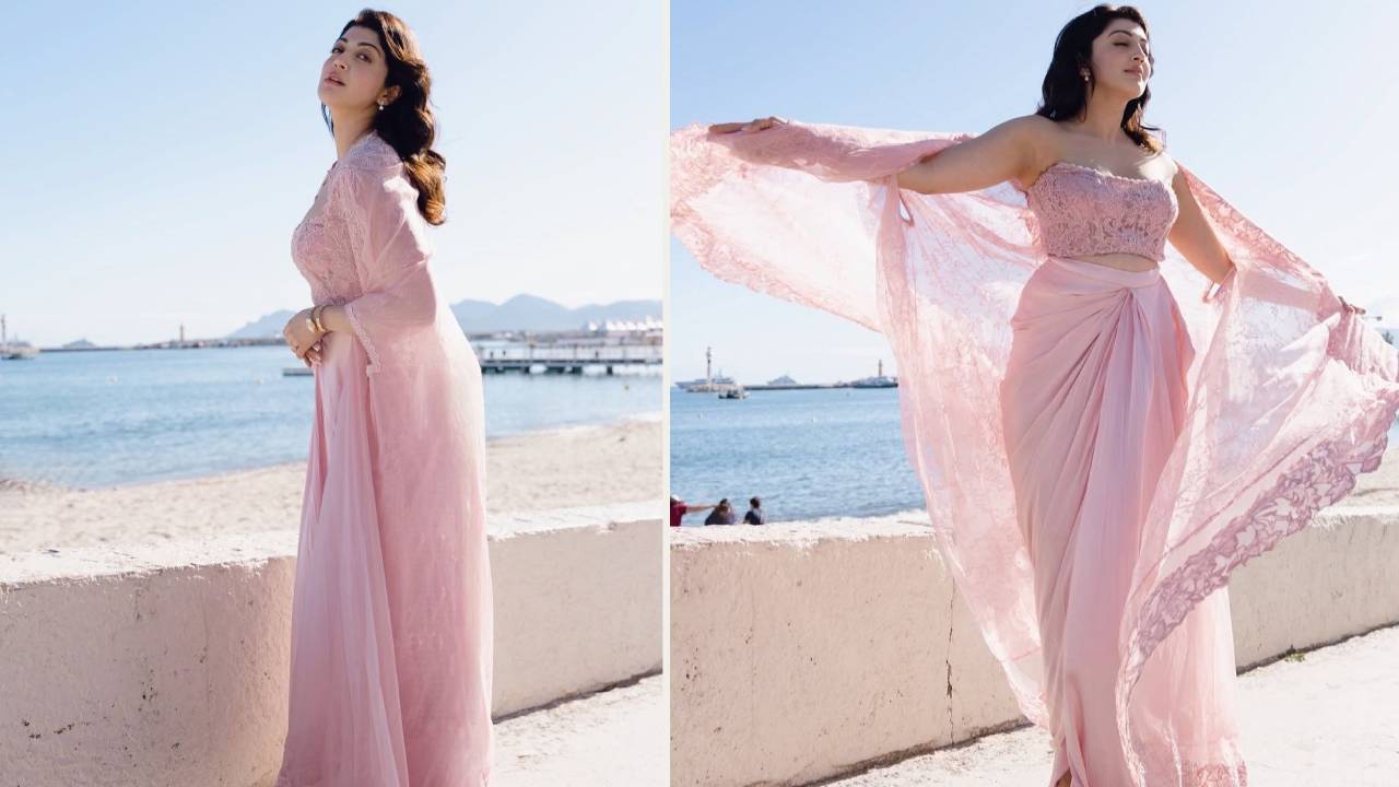 Star Cannes Fashion: ಡ್ರೆಪ್ಡ್ ಸ್ಕರ್ಟ್ ಕೇಪ್ ಸೆಟ್ ಡಿಸೈನರ್ವೇರ್ನಲ್ಲಿ ನಟಿ ಪ್ರಣೀತಾ ಕಾನ್ಸ್ ಲುಕ್ - Image 4