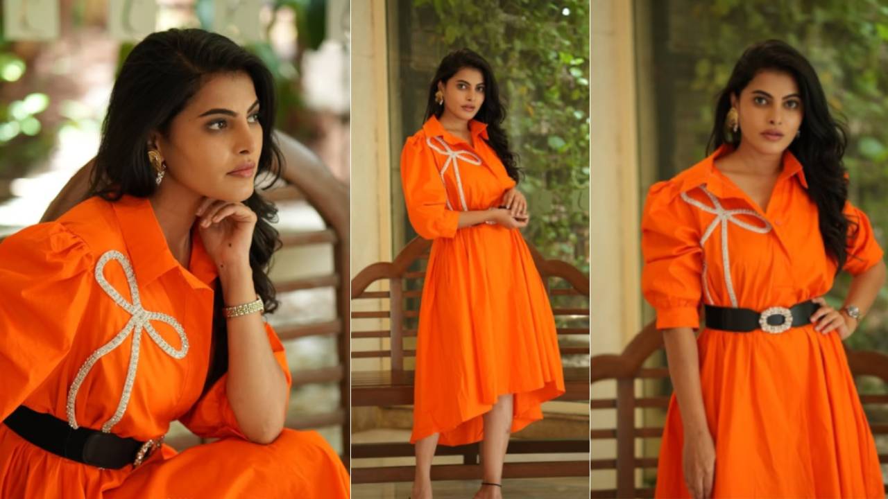 ವೈಬ್ರೆಂಟ್ ಆರೆಂಜ್ ಶರ್ಟ್ ಡ್ರೆಸ್ಗೆ ಸೈ ಎಂದ ನಟಿ ಪಾವನಾ