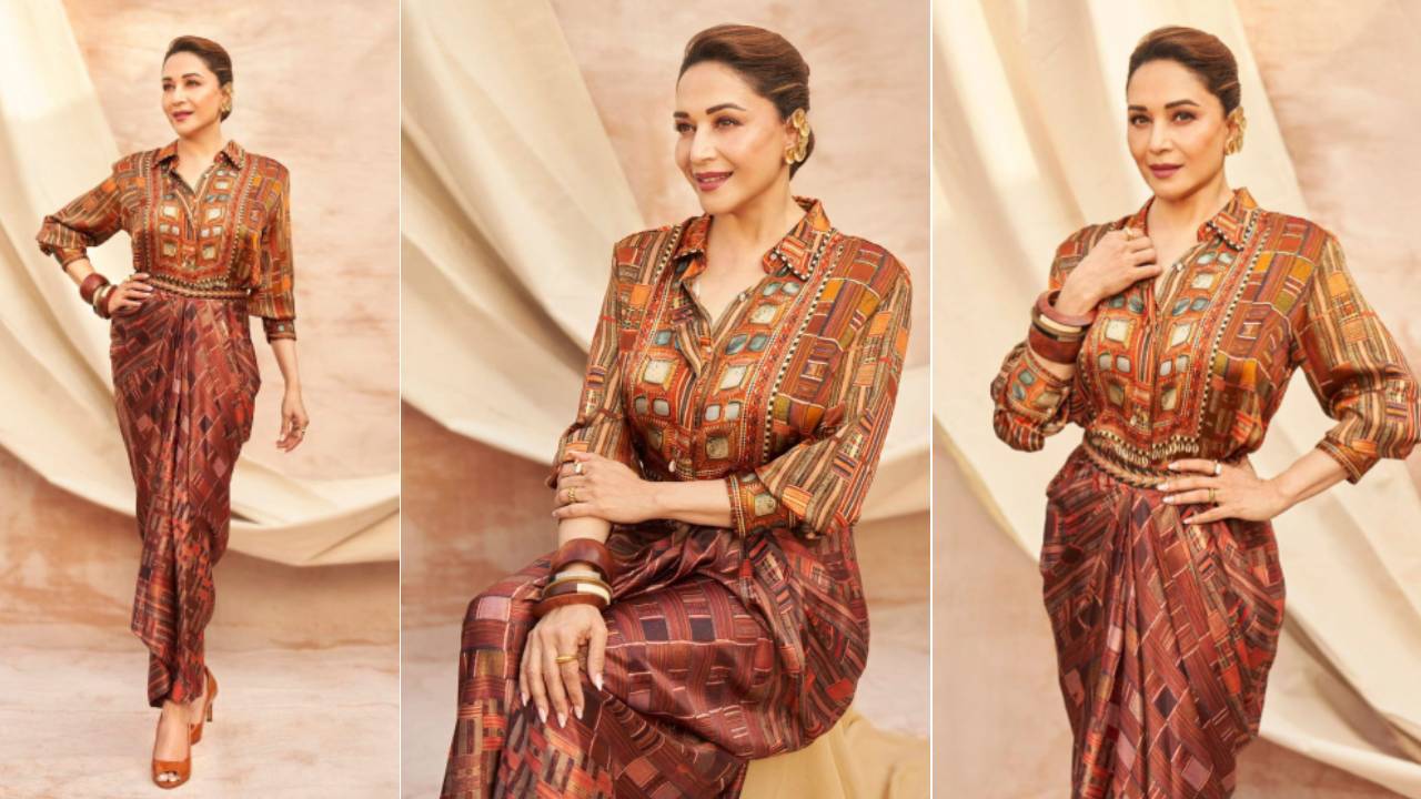 ಡ್ರೇಪ್ಡ್ ಸ್ಕರ್ಟ್‌ನಲ್ಲಿ ಯುವತಿಯಂತೆ ಕಂಡ ಮಾಧುರಿ ದೀಕ್ಷಿತ್‌