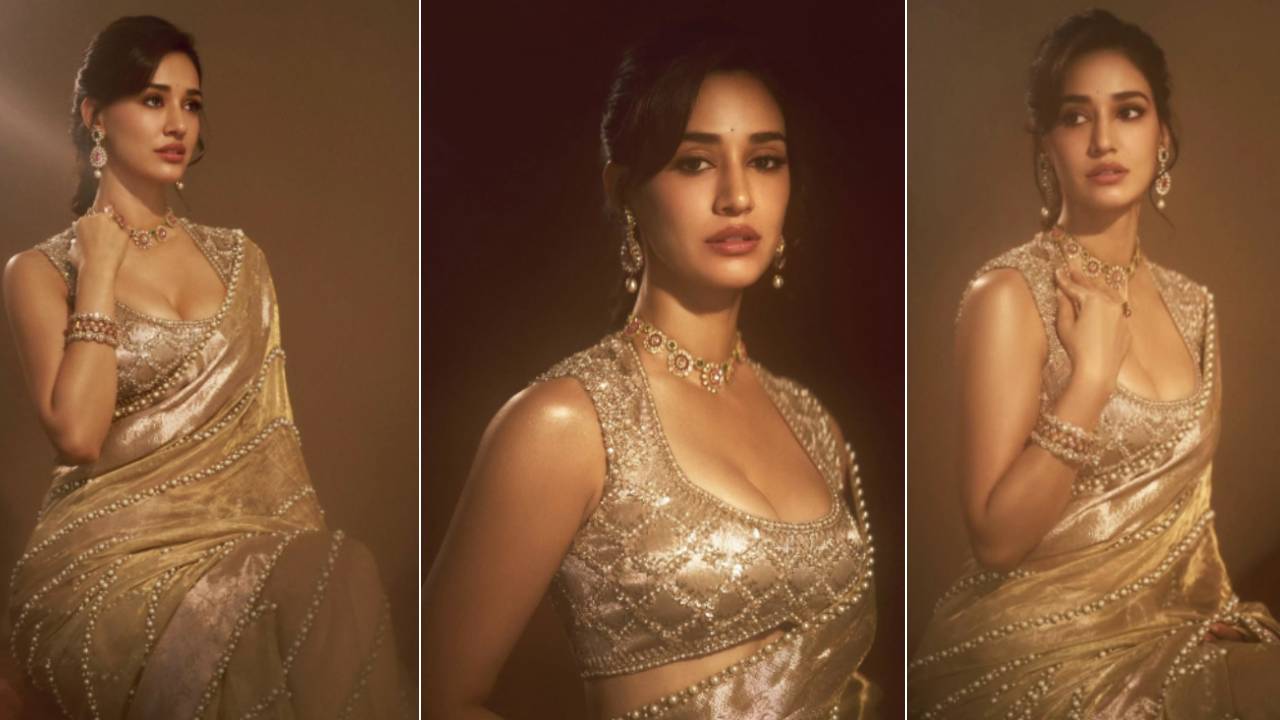 ಗೋಲ್ಡ್ ಟಿಶ್ಯೂ ಸೀರೆಯಲ್ಲೂ ಹಾಟ್‌ ಆಗಿ ಕಾಣಿಸಿಕೊಂಡ ದಿಶಾ ಪಟಾನಿ