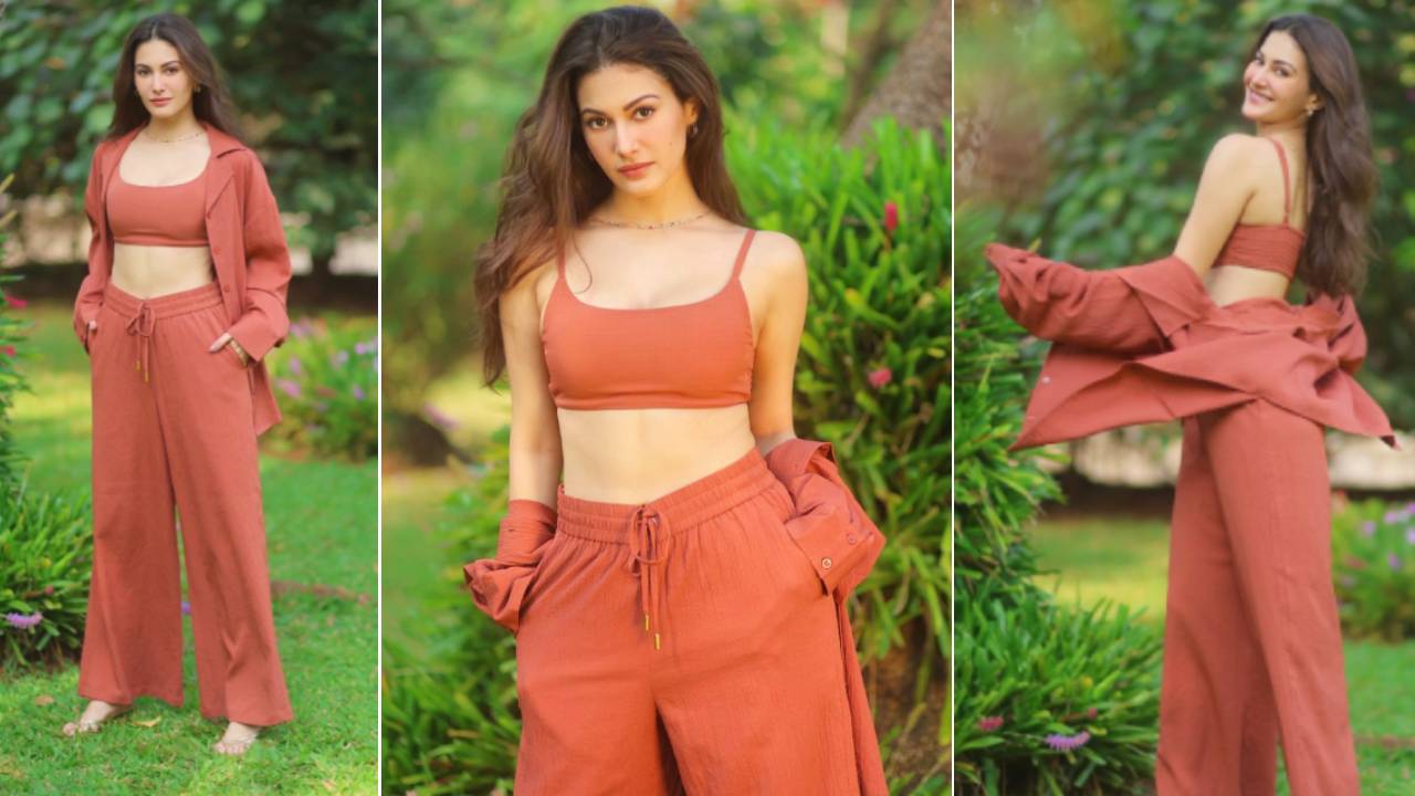 ಟ್ರೆಂಡಿಯಾದ ಅಮೈರಾ ಧರಿಸಿದ ತ್ರೀ ಪೀಸ್‌ ರಸ್ಟ್‌ ಆರೆಂಜ್‌ ಕೋ ಆರ್ಡ್ ಸೆಟ್‌