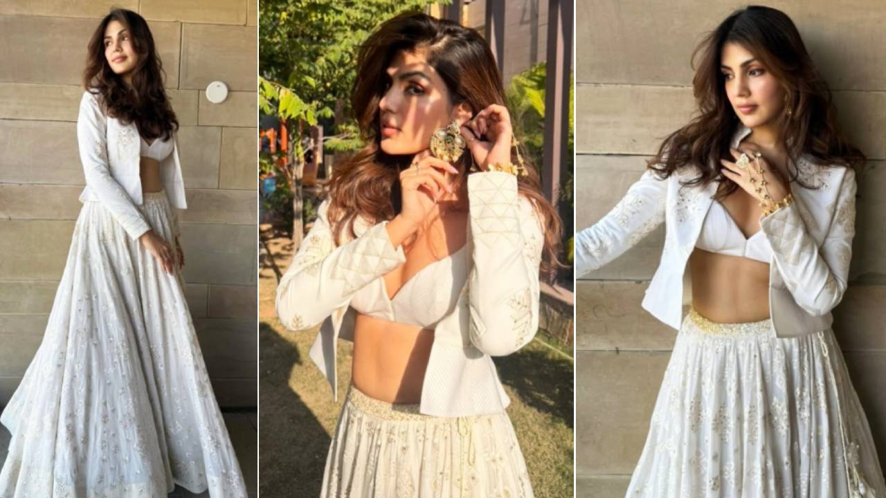 ಜಾಕೆಟ್‌ ಲೆಹೆಂಗಾದಲ್ಲಿ ವಿಂಟರ್‌ ಸೀಸನ್‌ಗೆ ಸೈ ಎಂದ ರಿಯಾ ಚರ್ಕವರ್ತಿ