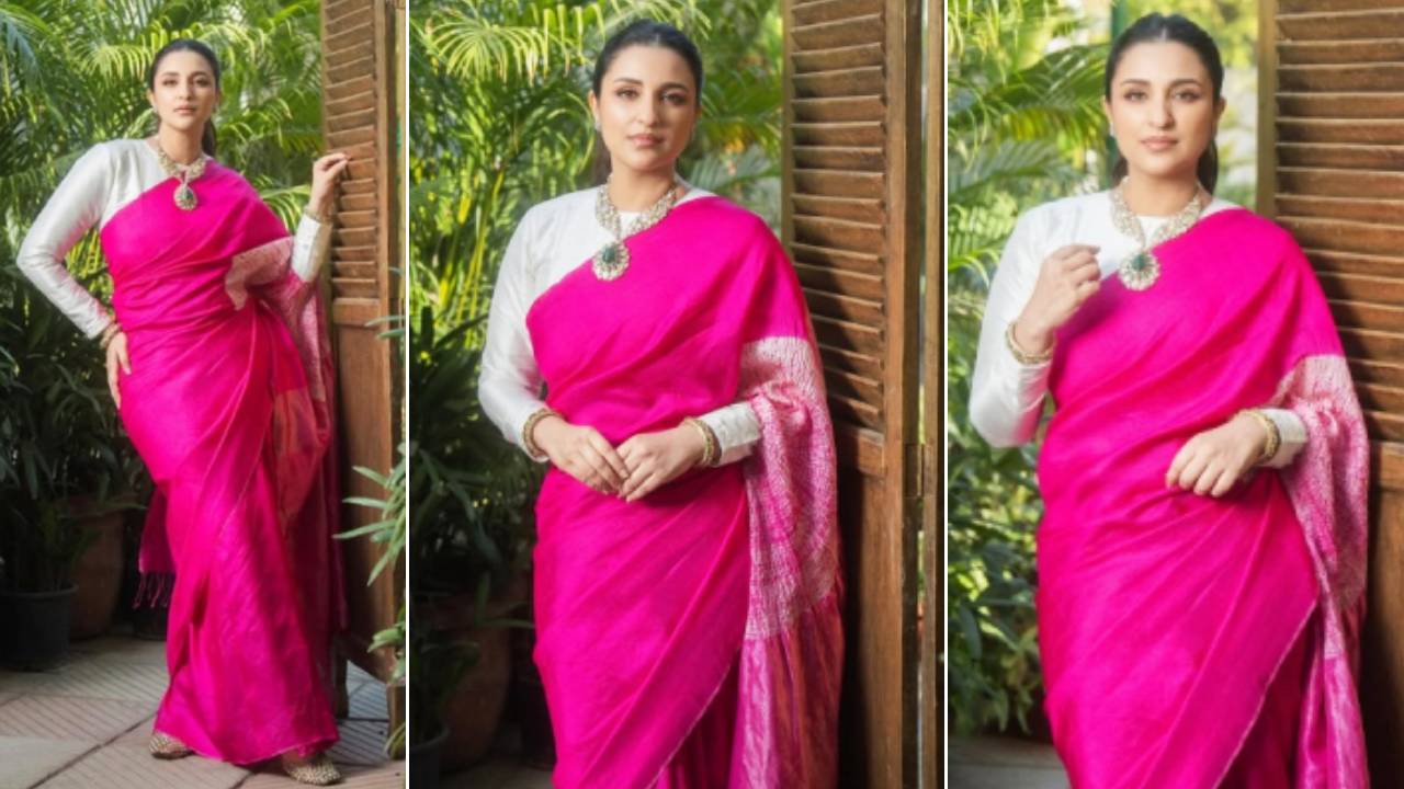 ಸಿಂಪಲ್‌ ಪಿಂಕ್‌ ಸೀರೆಯಲ್ಲಿ ಪರಿಣಿತಿ ಚೋಪ್ರಾ ಕಮ್‌ಬ್ಯಾಕ್‌