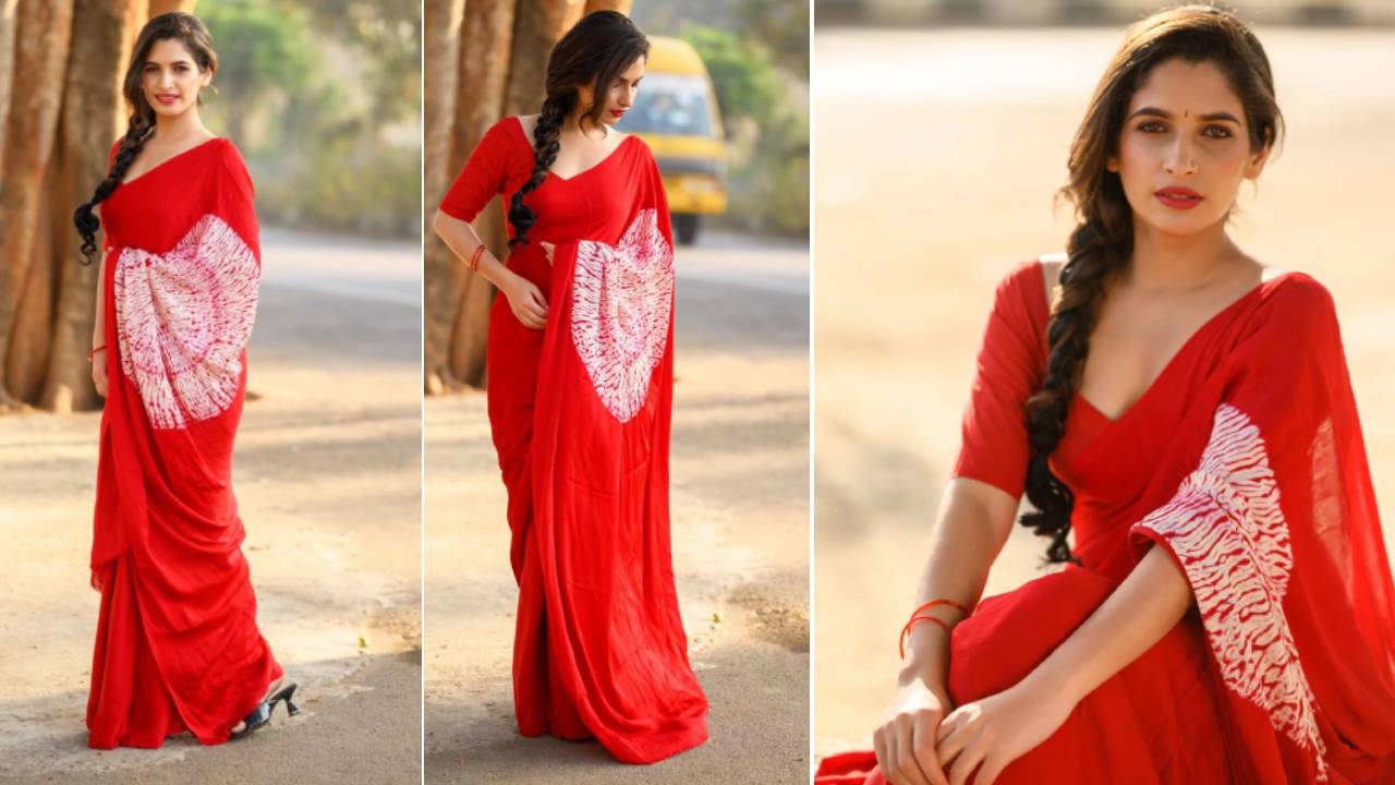 ಸಿಂಪಲ್ ರೆಡ್ ಸೀರೆಯಲ್ಲಿ ಮಿನುಗಿದ ಸ್ಯಾಂಡಲ್ವುಡ್ ನಟಿ ತೇಜಸ್ವಿನಿ ಶರ್ಮಾ