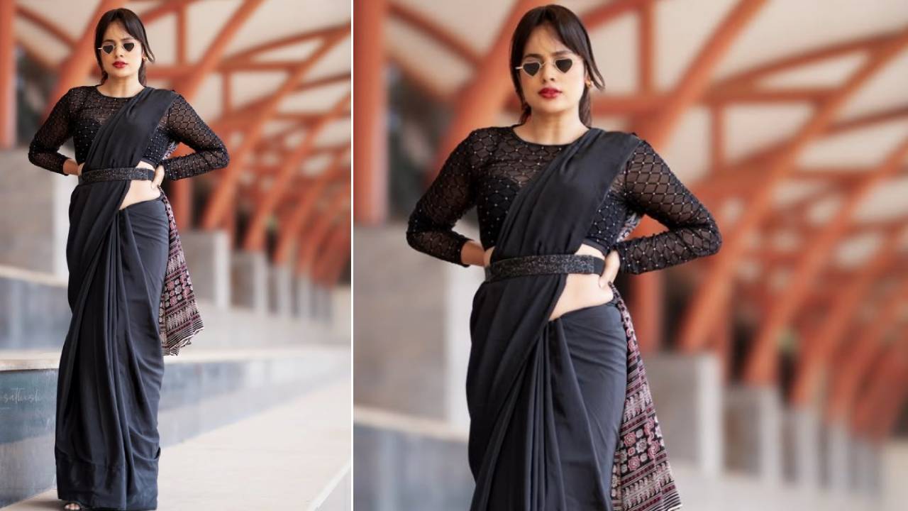 Star Saree Fashion 2025: ಬ್ಲ್ಯಾಕ್ ಸೀರೆಯಲ್ಲಿ ಮನಮೋಹಕವಾಗಿ ಕಂಡ ಜಿಂಕೆ ಮರಿ ನಂದಿತಾ ಶ್ವೇತಾ - Image 1