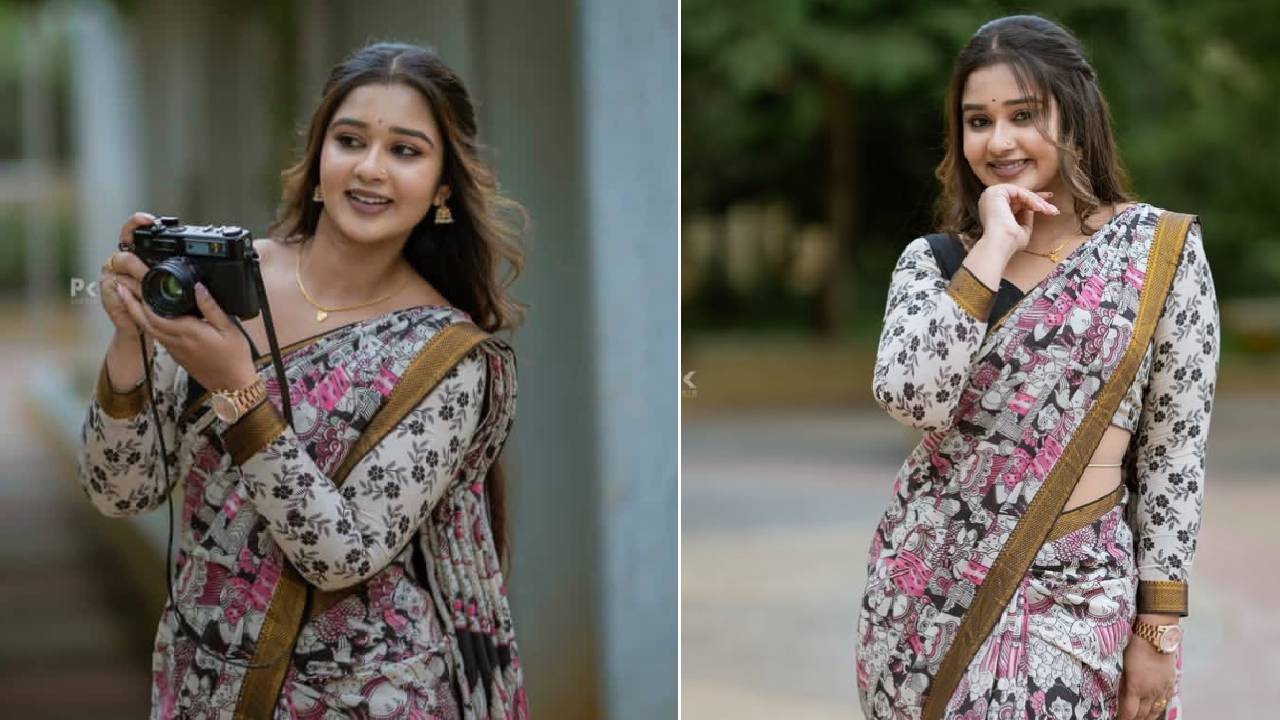 Star Saree Fashion 2025: ಕಲಾಂಕಾರಿ ಸೀರೆಯಲ್ಲಿ ನಟಿ ಮೌನ ಗುಡ್ಡೆಮನೆಯ ರೆಟ್ರೊ ಲುಕ್‌ - Image 3
