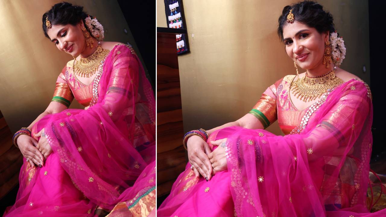 Varamahalaxmi Festival Fashion 2025: ವರಮಹಾಲಕ್ಷ್ಮಿ ಹಬ್ಬಕ್ಕೆ ಬಂತು ದಾವಣಿ-ಲಂಗ ಕಮ್ ಲೆಹೆಂಗಾ - Image 3