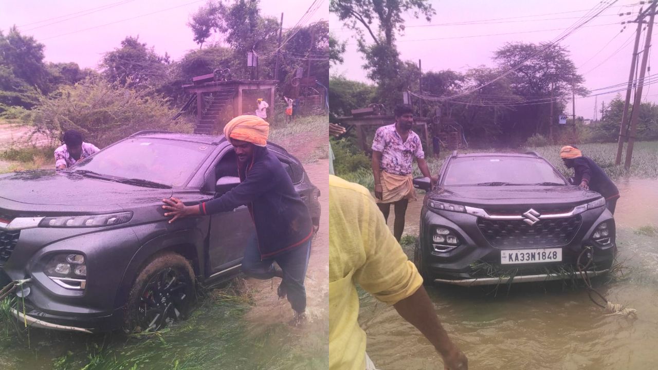 ಯಾದಗಿರಿಯಲ್ಲಿ ಮಳೆ ಅವಾಂತರ; ನೀರಿನ ರಭಸಕ್ಕೆ ಕೊಚ್ಚಿ ಹೋದ ಕಾರು