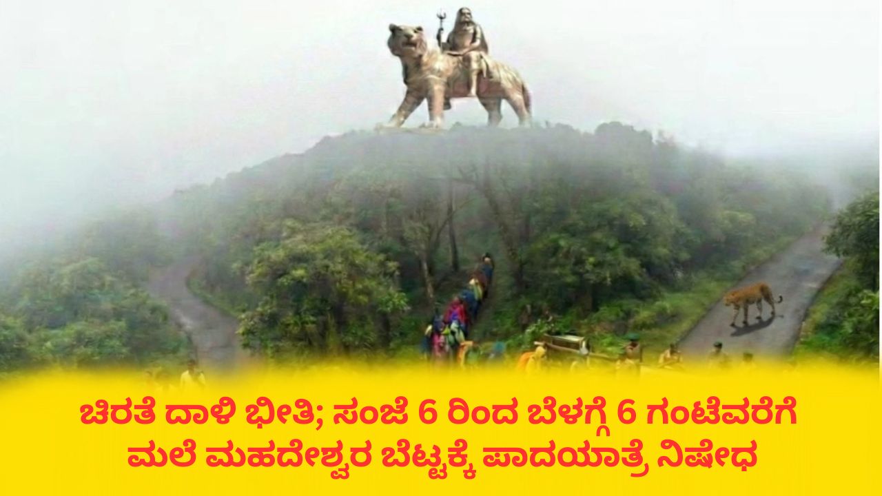 ಚಿರತೆ ದಾಳಿ ಆತಂಕ; ಮಲೆ ಮಲೆಮಹದೇಶ್ವರ ಬೆಟ್ಟಕ್ಕೆ ರಾತ್ರಿ ವೇಳೆ ಪಾದಯಾತ್ರೆ ನಿಷೇಧ