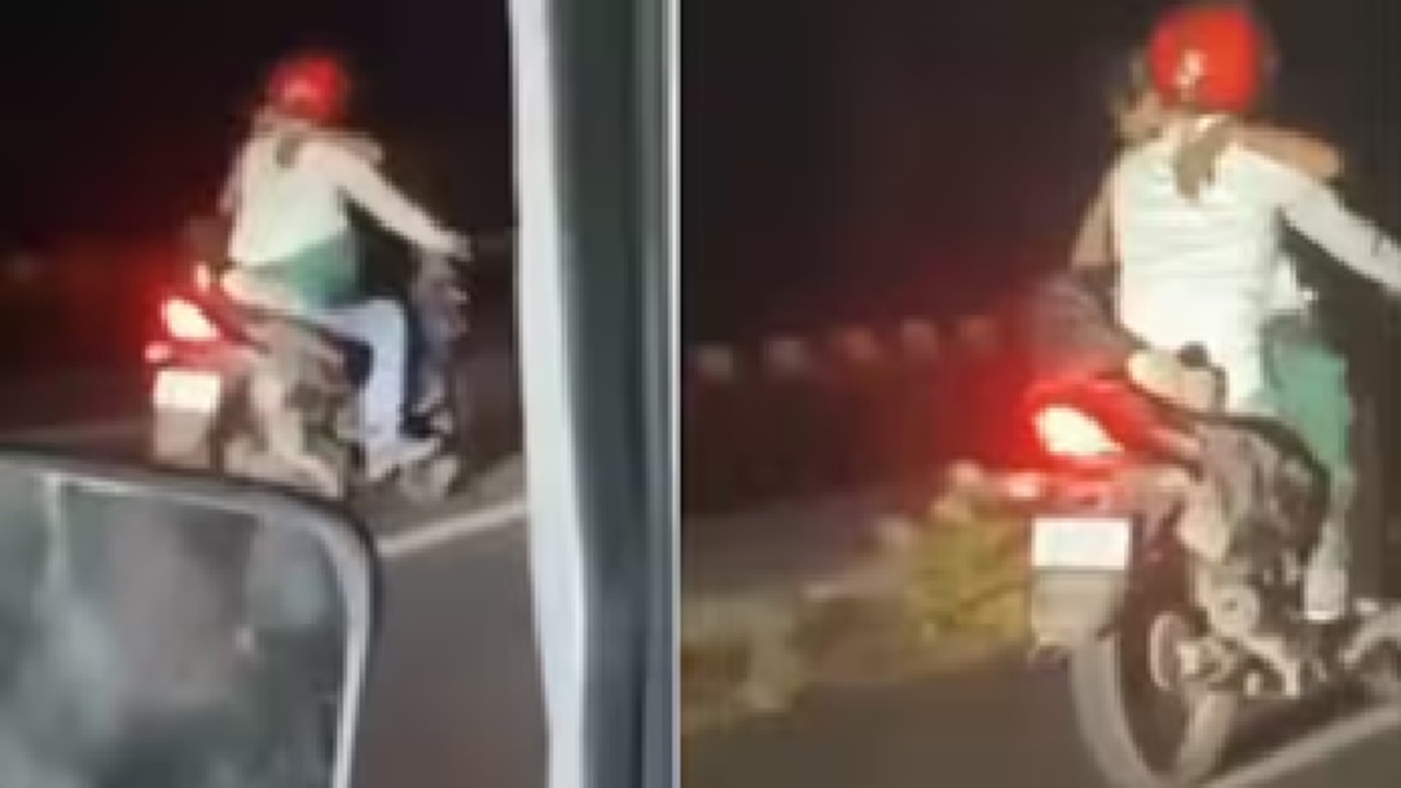 ಚಲಿಸೋ ಬೈಕ್‌ನಲ್ಲಿ ಜೋಡಿಯ ಫುಲ್‌ ರೊಮ್ಯಾನ್ಸ್‌! ಇಲ್ಲಿದೆ ವಿಡಿಯೊ