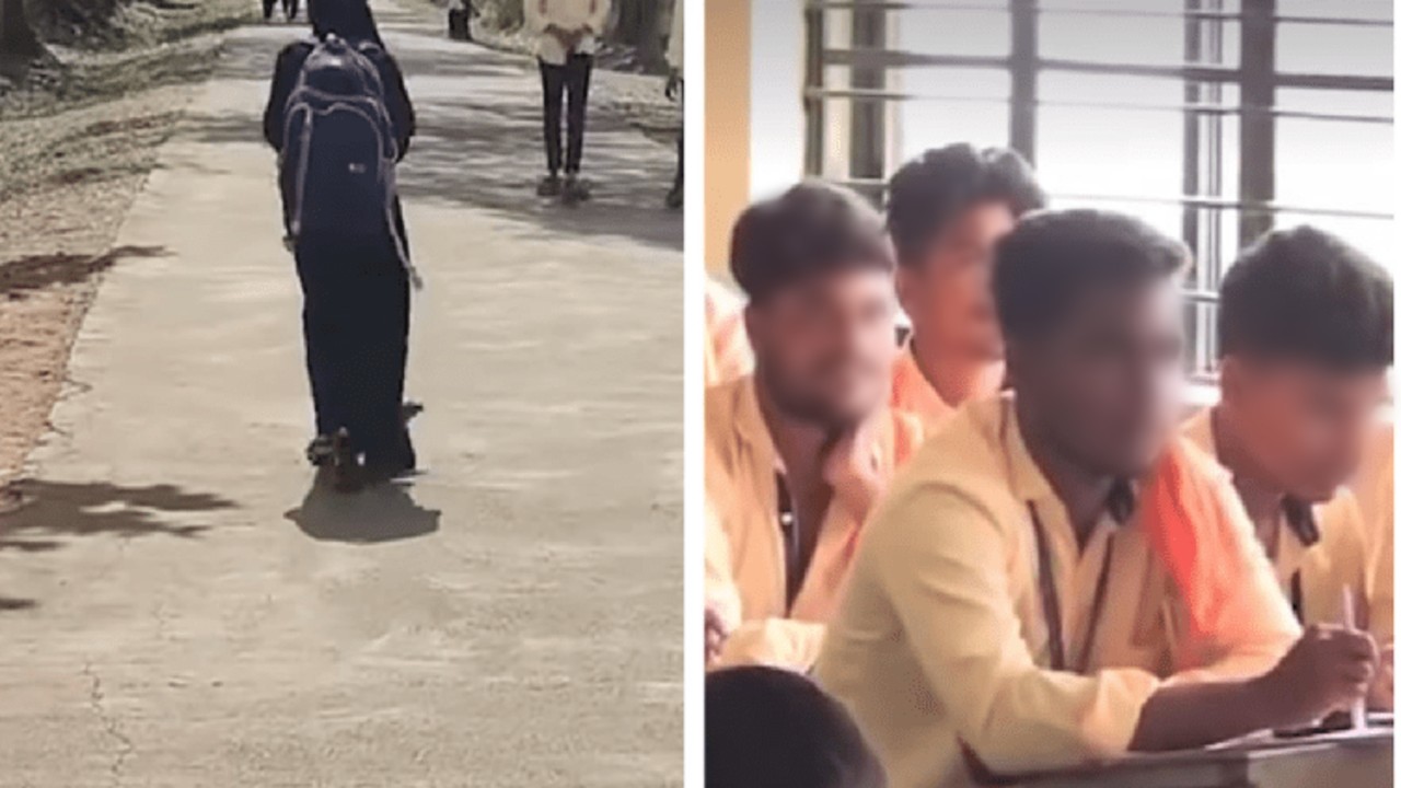 ಮತ್ತೆ ಭುಗಿಲೆದ್ದ ಬುರ್ಖಾ ವಿವಾದ, ಕೇಸರಿ ಶಾಲು ಧರಿಸಿದ ವಿದ್ಯಾರ್ಥಿಗಳು