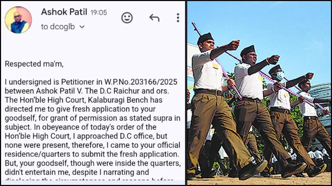 RSS : ನ.2ರಂದು ಚಿತ್ತಾಪುರದಲ್ಲಿ ಆರ್‌ಎಸ್‌ಎಸ್‌ ಪಥಸಂಚಲನ: ಇ-ಮೇಲ್​ ಮೂಲಕ ಡಿಸಿಗೆ ಅರ್ಜಿ ಸಲ್ಲಿಕೆ