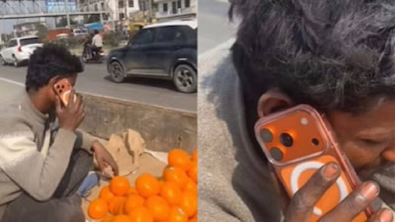 ಹಣ್ಣು ವ್ಯಾಪಾರಿಯ ಕೈಯಲ್ಲಿ ಐಫೋನ್ 17 ಪ್ರೊ ಮ್ಯಾಕ್ಸ್‌; ವಿಡಿಯೊ ನೋಡಿ