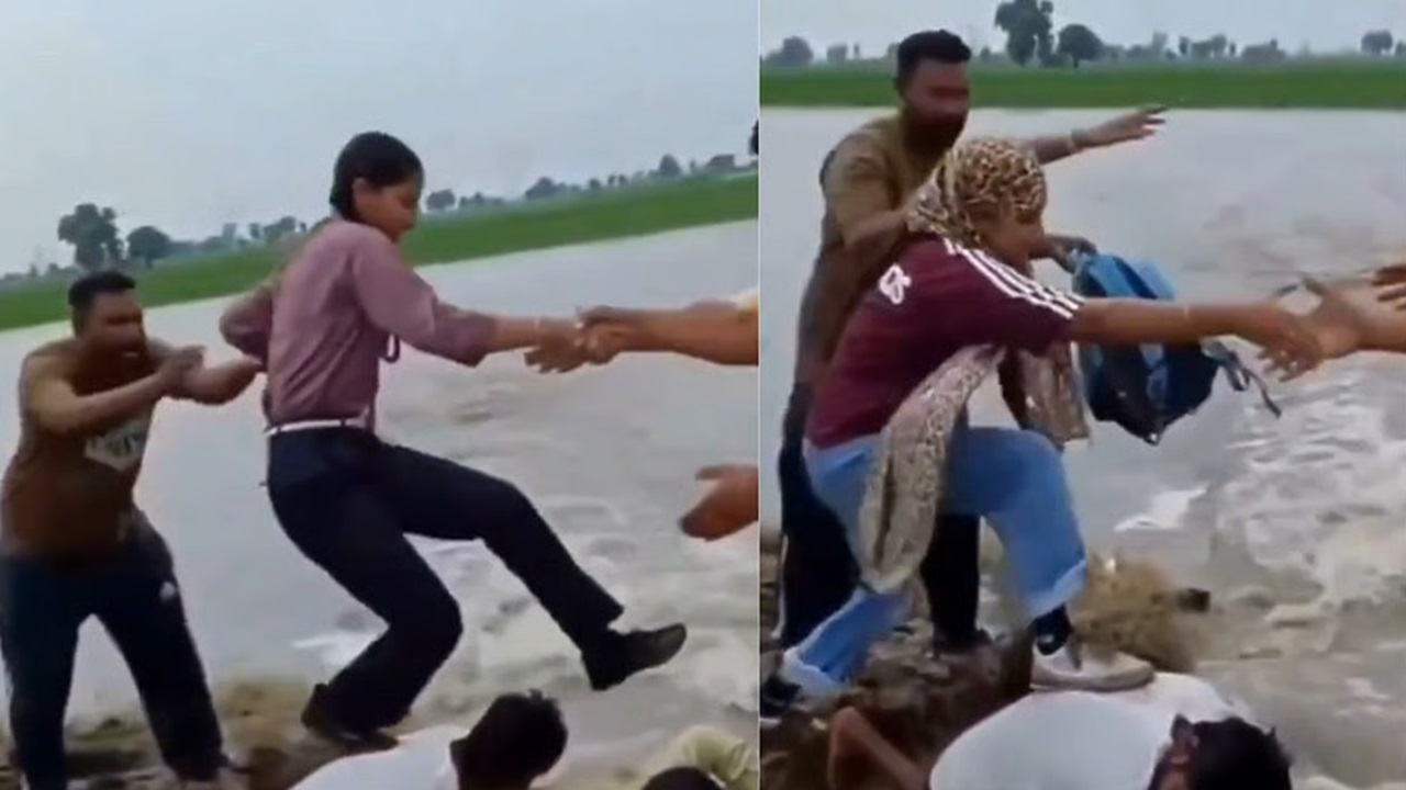 Viral Video: ಭಾರಿ ಮಳೆಗೆ ಕೊಚ್ಚಿ ಹೋದ ರಸ್ತೆ; ಮಾನವ ಸೇತುವೆ ನಿರ್ಮಿಸಿ 35 ಮಕ್ಕಳ‌ ರಕ್ಷಣೆ!