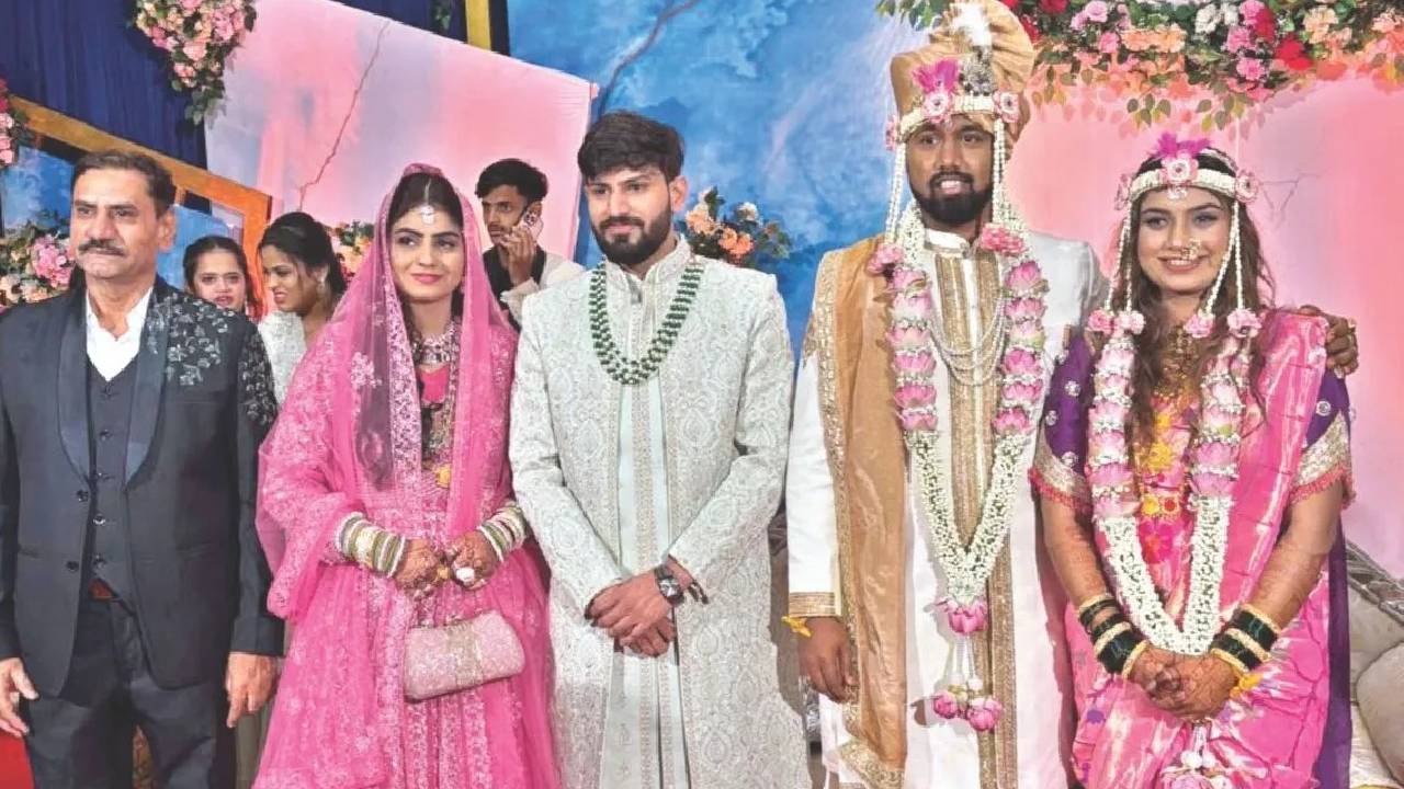ಹಿಂದೂ-ಮುಸ್ಲಿಂ ಜೋಡಿ ಒಂದೇ ಮಂಟಪದಲ್ಲಿ ಮದ್ವೆ; ವಿಡಿಯೊ ನೋಡಿ