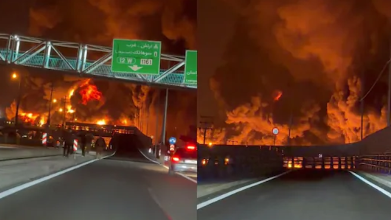 ಇರಾನ್ ಐದು ಇಂಧನ ಡಿಪೋ ಮೇಲೆ ಇಸ್ರೇಲ್ ದಾಳಿಯ ಭಯಾನಕ ವಿಡಿಯೊ