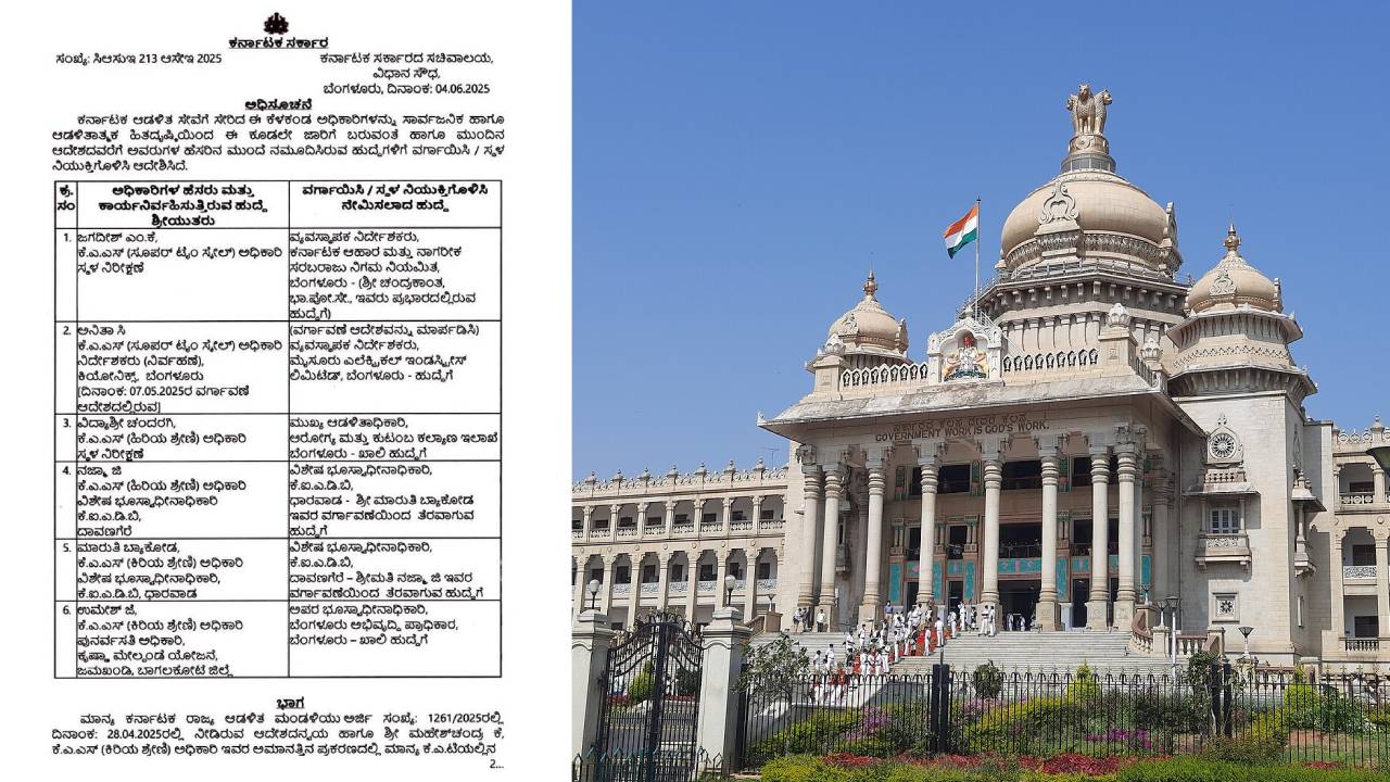 ಆಡಳಿತ ಯಂತ್ರಕ್ಕೆ ಸರ್ಜರಿ, 6 ಕೆಎಎಸ್ ಅಧಿಕಾರಿಗಳ ವರ್ಗ