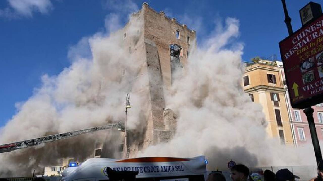 ನೋಡ ನೋಡುತ್ತಿದ್ದಂತೆ ಕುಸಿದು ಬಿತ್ತು ರೋಮ್‌ನ ಪ್ರಾಚೀನ ಗೋಪುರ