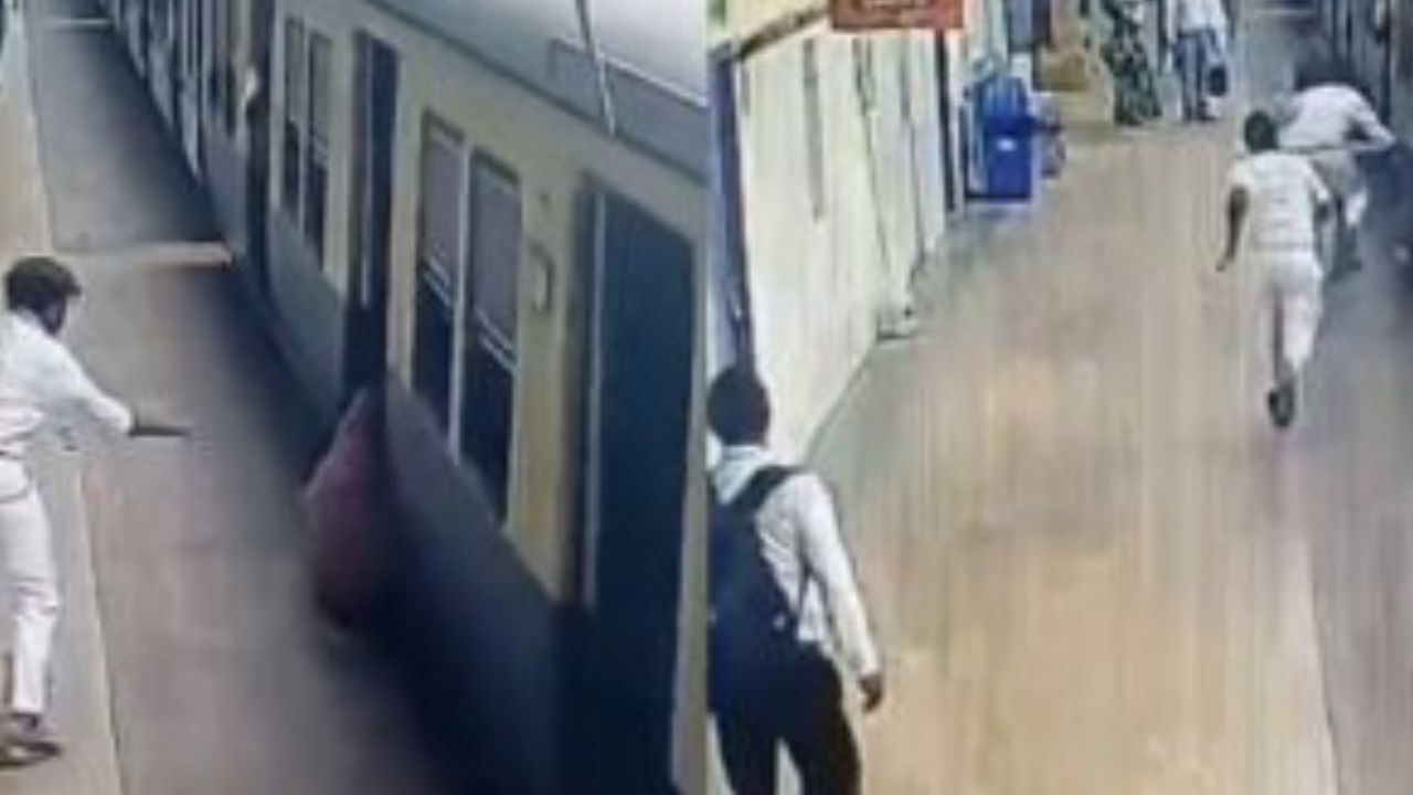 ರೈಲಿನಿಂದ ಬಿದ್ದ ಮಹಿಳೆಯನ್ನು ರಕ್ಷಿಸಿದ ರೈಲ್ವೇ ಉದ್ಯೋಗಿ