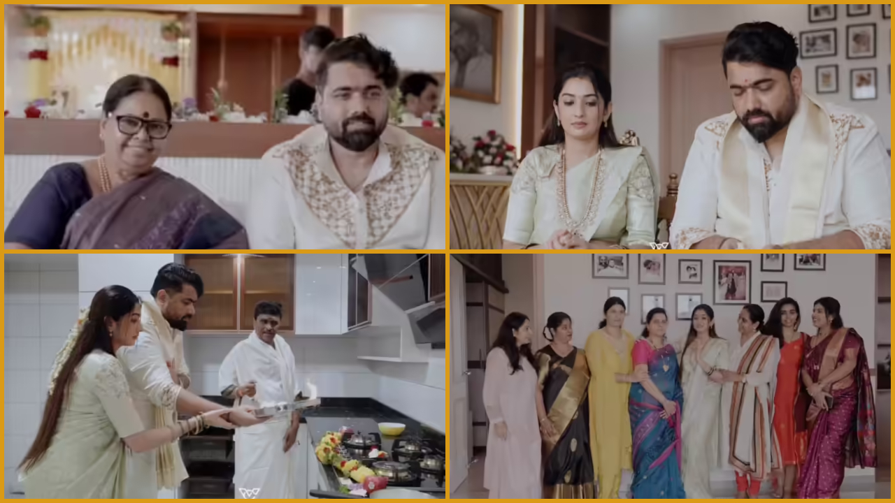 Photos: ಕನಸಿನ ಅರಮನೆಗೆ ಕಾಲಿಟ್ಟ ತರುಣ್ ಸುಧೀರ್ - ಸೋನಲ್ ದಂಪತಿ