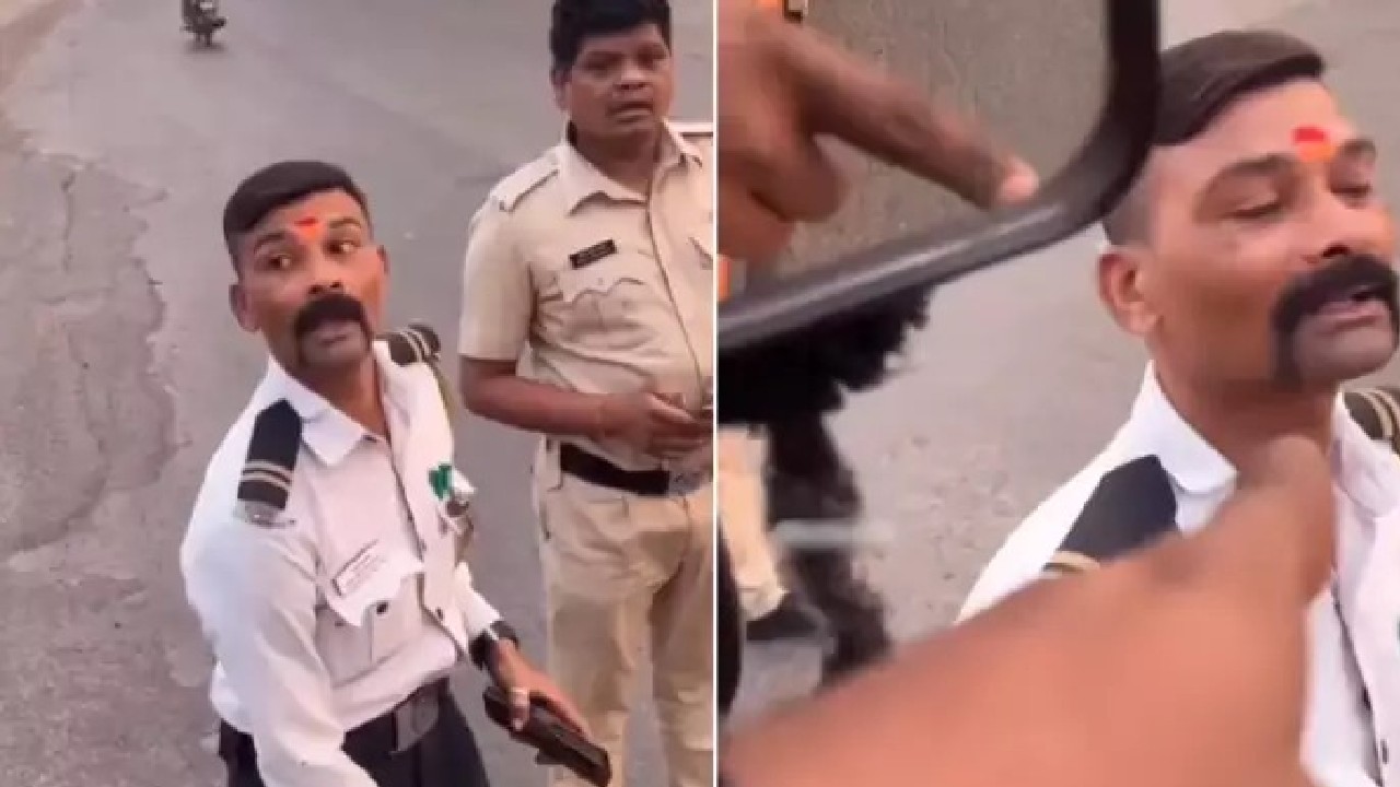 ಟ್ರಾಫಿಕ್ ಪೊಲೀಸ್ಗೆ ಆವಾಜ್ ಹಾಕಿದ ಟೆಂಪೋ ಡ್ರೈವರ್-ವಿಡಿಯೊ ಫುಲ್ ವೈರಲ್