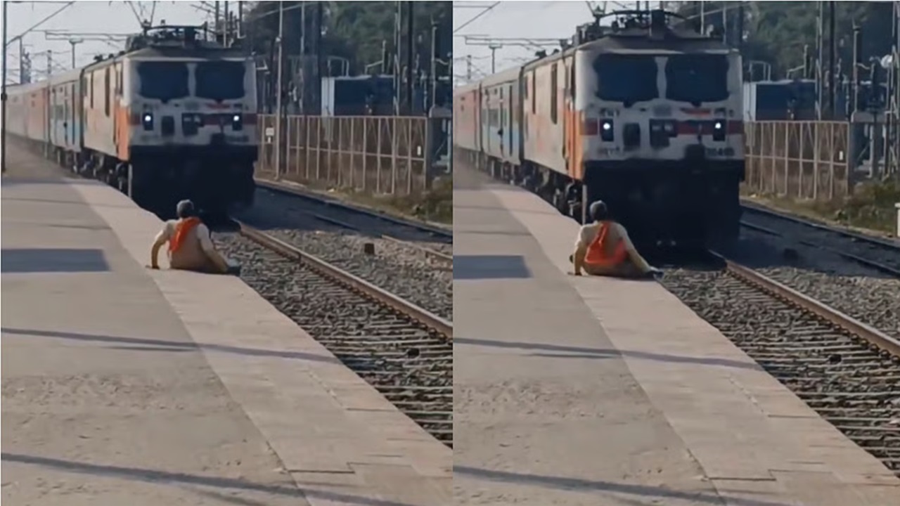 ಯಮನಂತೆ ಬಂದ ರೈಲಿನಿಂದ ಜಸ್ಟ್ ಮಿಸ್ ಆದ ತಾತ