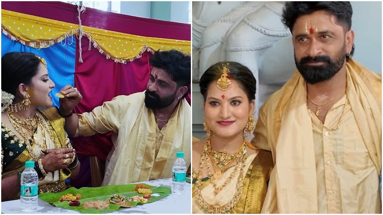 Photos: ಧರ್ಮಸ್ಥಳದಲ್ಲಿ ದಾಂಪತ್ಯ ಜೀವನಕ್ಕೆ ಕಾಲಿಟ್ಟ ನಟ ʻಉಗ್ರಂʼ ಮಂಜು