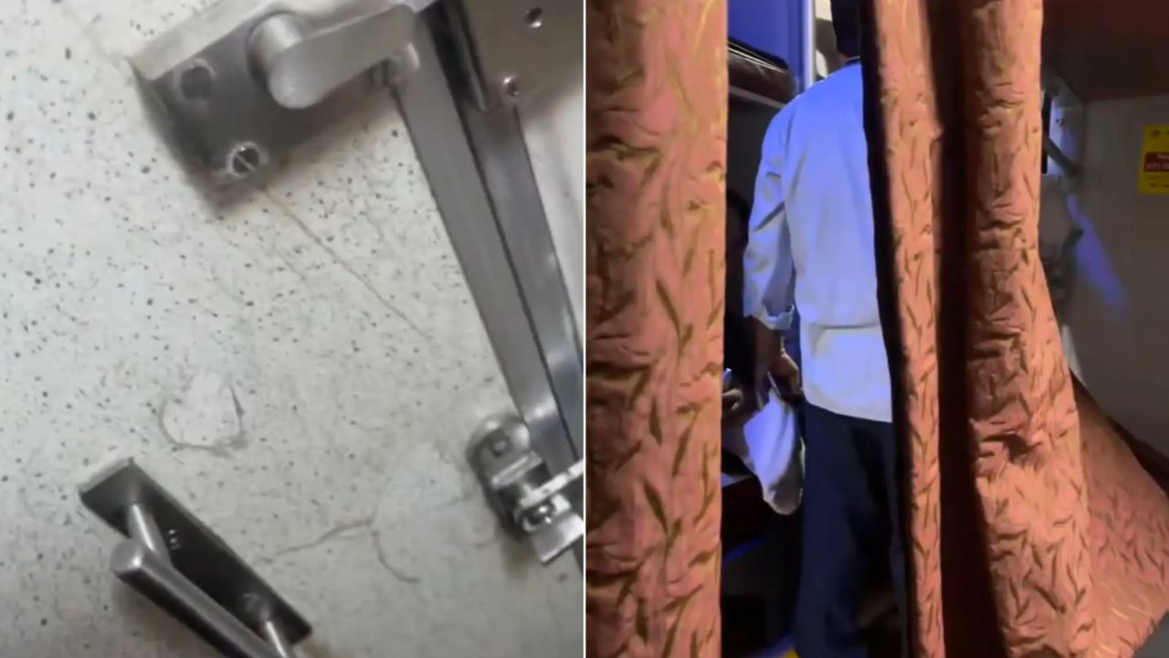 ರೈಲು ಶೌಚಾಲಯದಲ್ಲಿ ಸಿಕ್ಕಿ ಹಾಕಿಕೊಂಡ ಮಹಿಳೆ